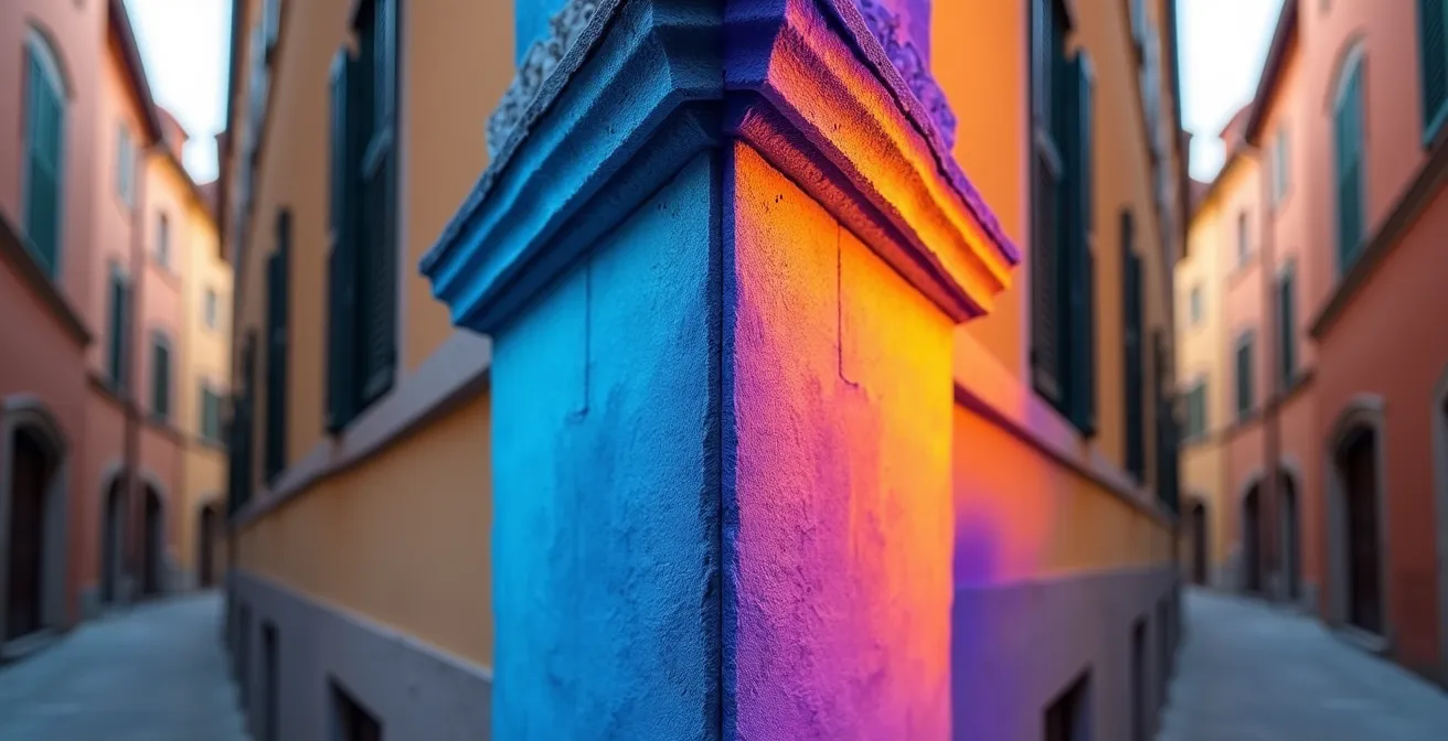 Analisi termografica di un edificio che mostra l'eliminazione dei ponti termici con cappotto esterno