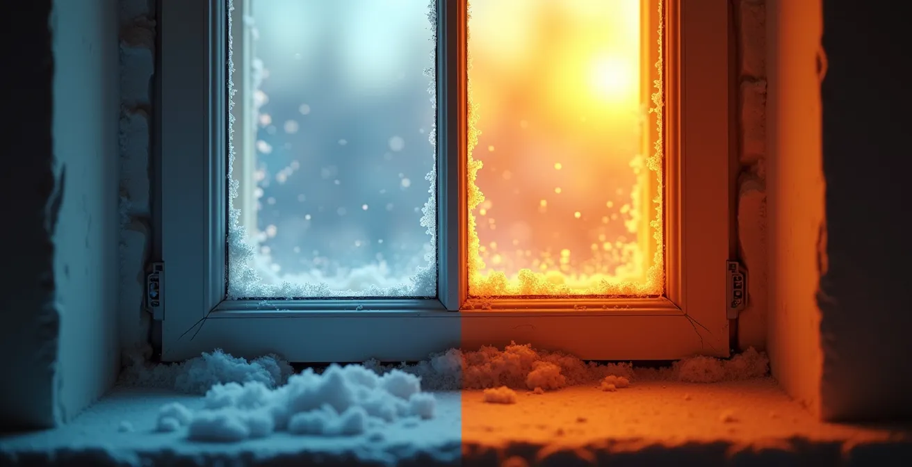 Confronto tra posa qualificata e standard delle finestre con effetti termici