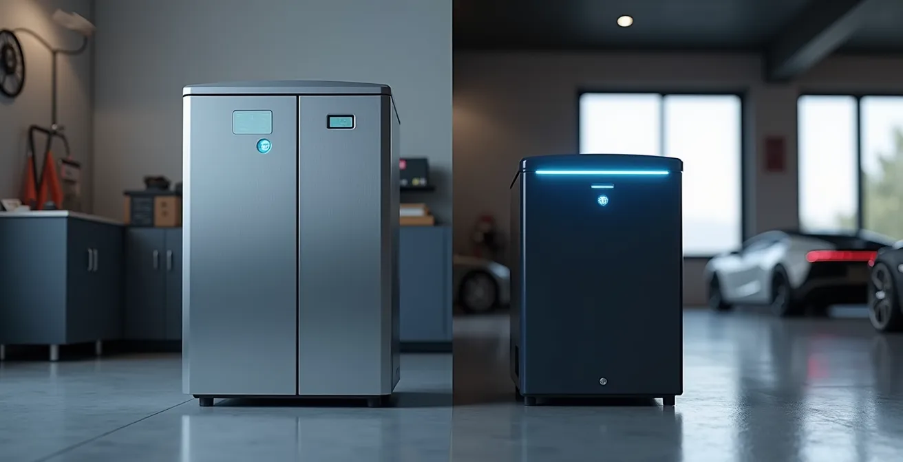 Confronto visivo tra diverse tecnologie di batterie per accumulo fotovoltaico domestico