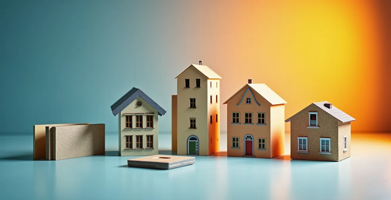 Confronto visivo degli interventi di efficienza energetica per diverse tipologie di abitazioni italiane