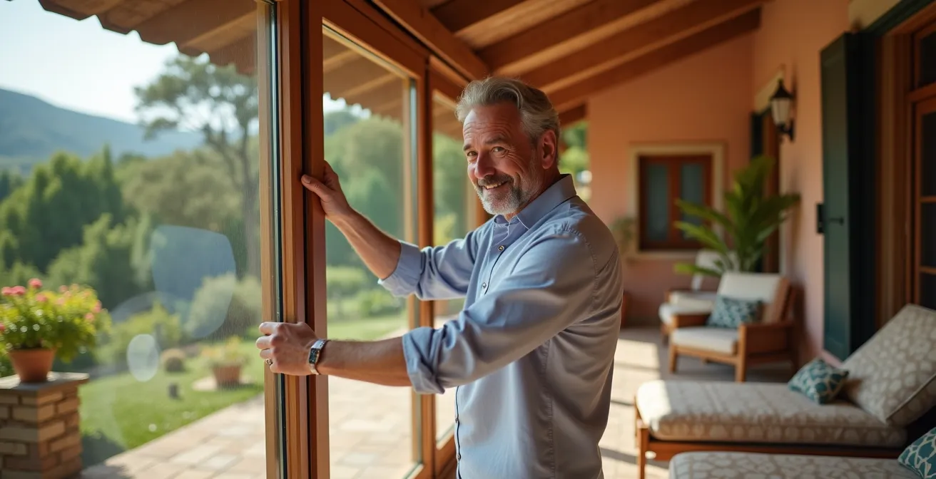 Vetrate panoramiche amovibili su pergola bioclimatica in contesto residenziale italiano